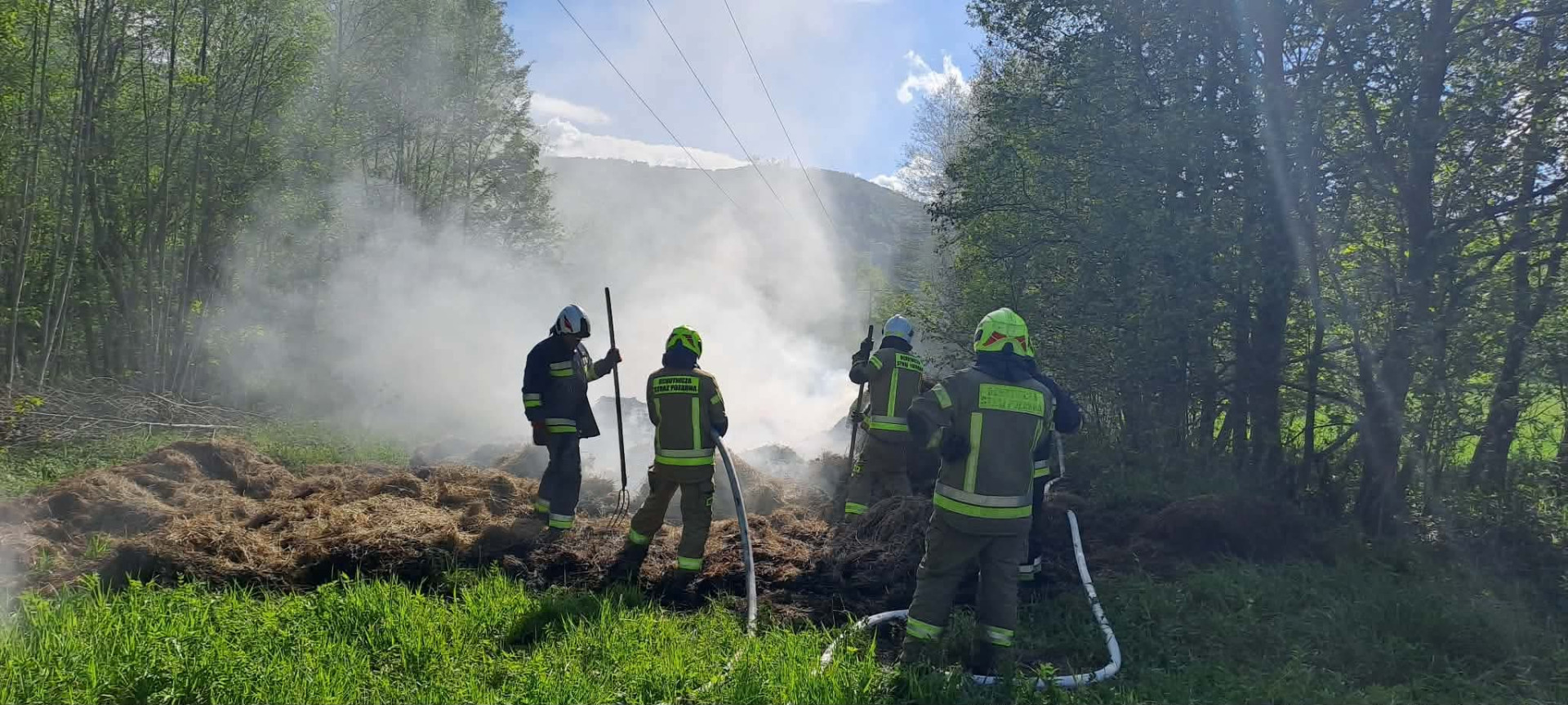 Pożar słomy pod lasem - OSP Swieriawa
