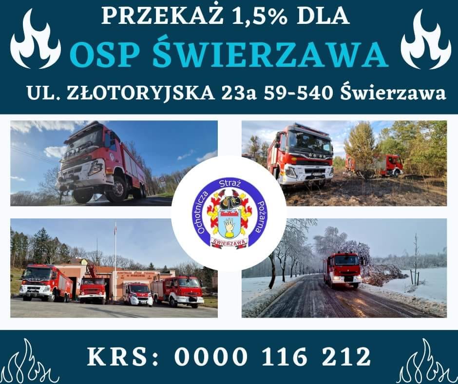 WSPARCIE OSP ŚWIERZAWA – TWÓJ GEST MOŻE URATOWAĆ ŻYCIE - OSP Swieriawa